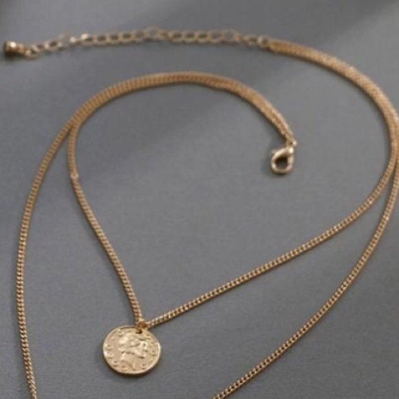 18K gold layered vintage coin necklace - Picture 4 of 4